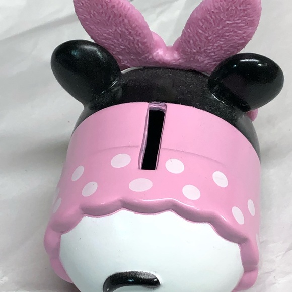 Disney Coin Bank Tsum Tsum Minnie Mouse Wearing Easter Bunny Ears New - Picture 3 of 6